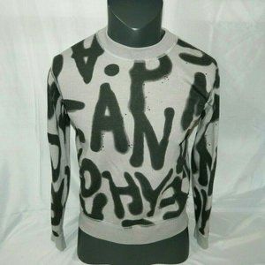 Cheap Monday Graffiti Crewneck long sleeve Sweatshirt  Womens Small gray Black